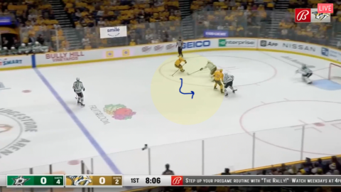 Offensive Zone Entry by Predators - Net Drive with Cut to Middle